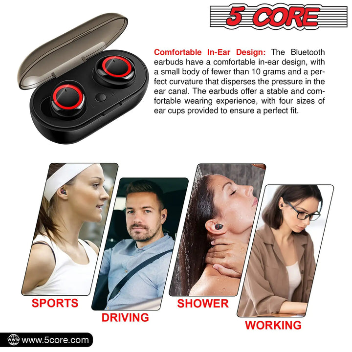 5 Core Wireless Ear Buds Mini Bluetooth Earbud Headphones