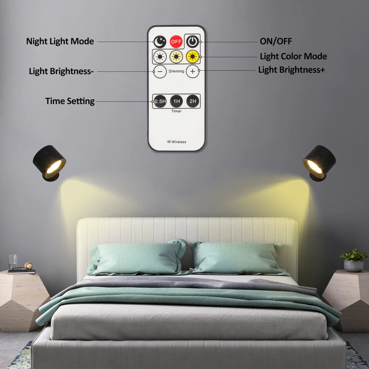 Double-Headed Magnetic Bedside Night Lamp for Eye Protection