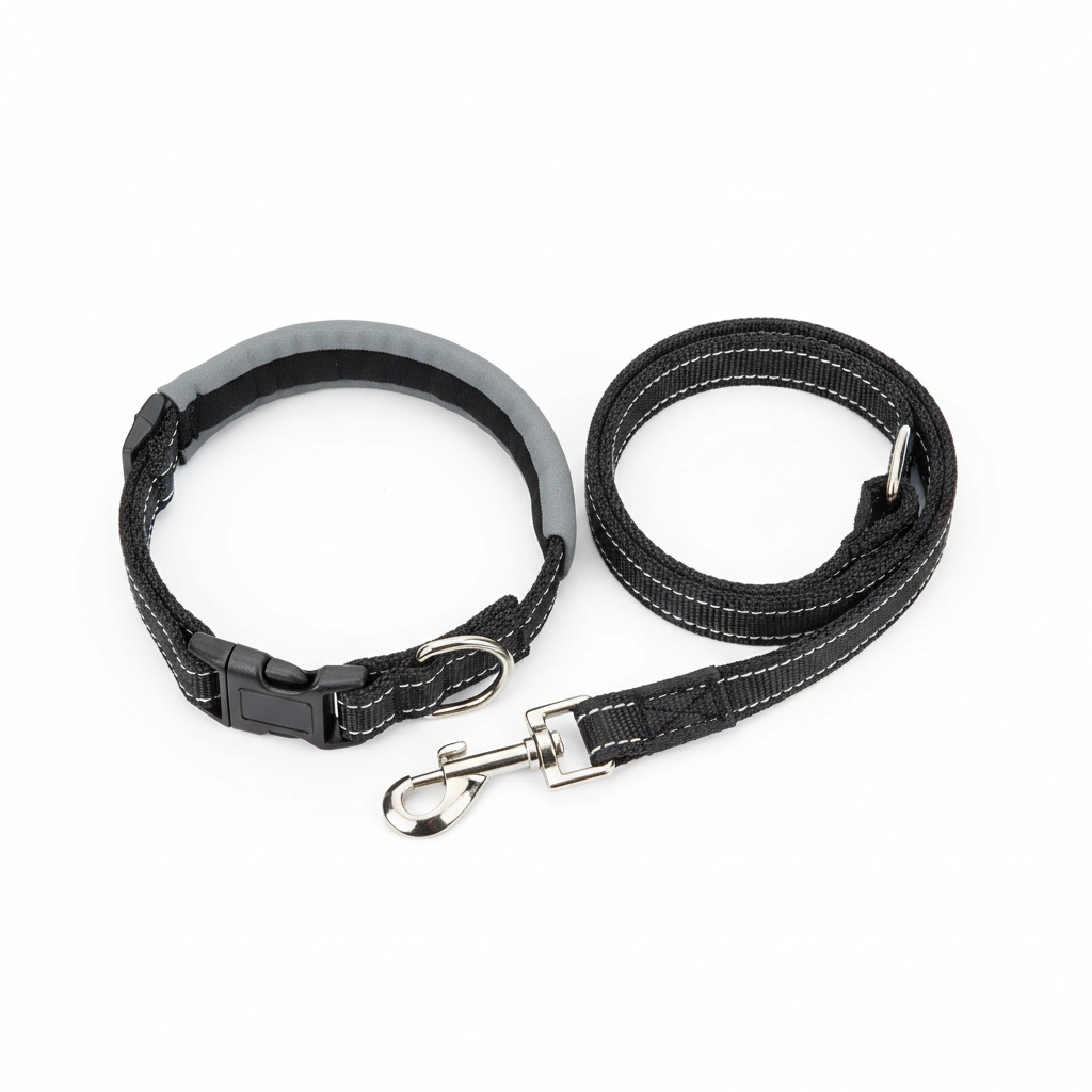 Adjustable Reflective Dog Leash & Collar Set