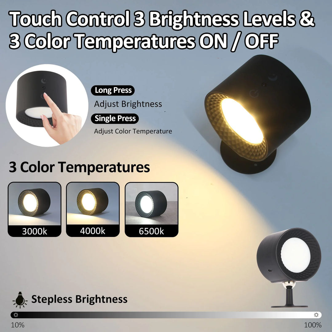 Double-Headed Magnetic Bedside Night Lamp for Eye Protection