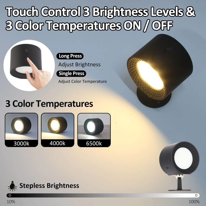 Double-Headed Magnetic Bedside Night Lamp for Eye Protection
